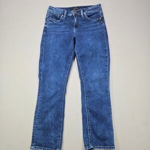 Silver Jeans Co Suki Capri Mid Rise Bootcut Jeans Womens Size 28x23.5 Blue Denim